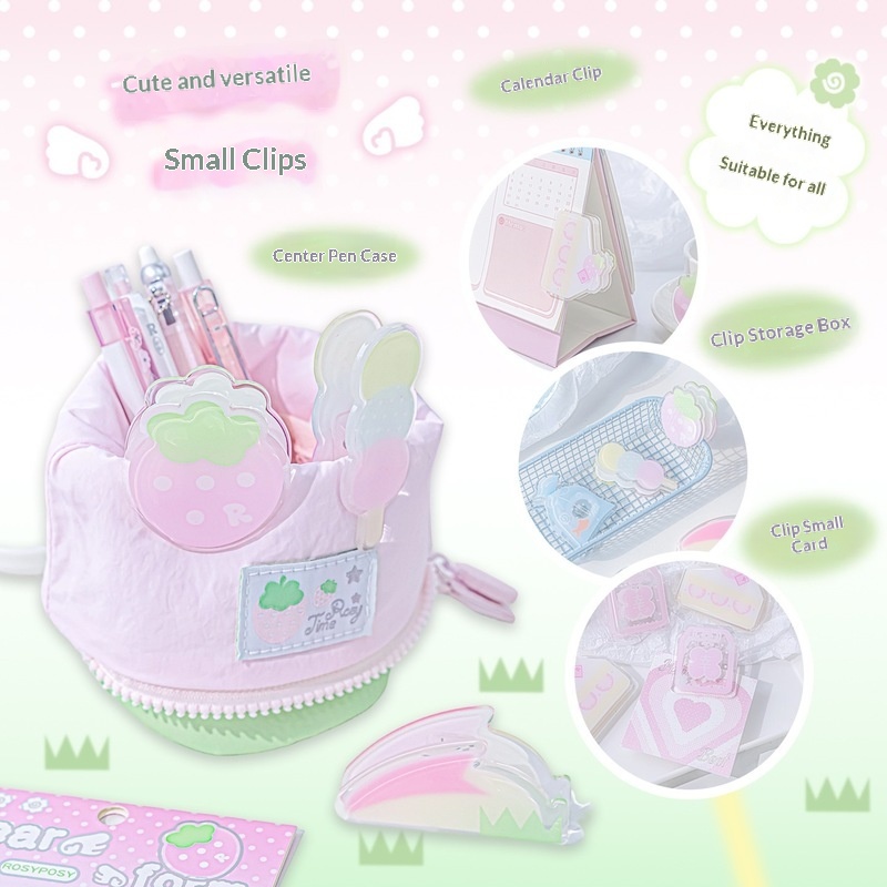 Binder Clip Assorted - RosyPosy Clear Acrylic Clip Cute Paper