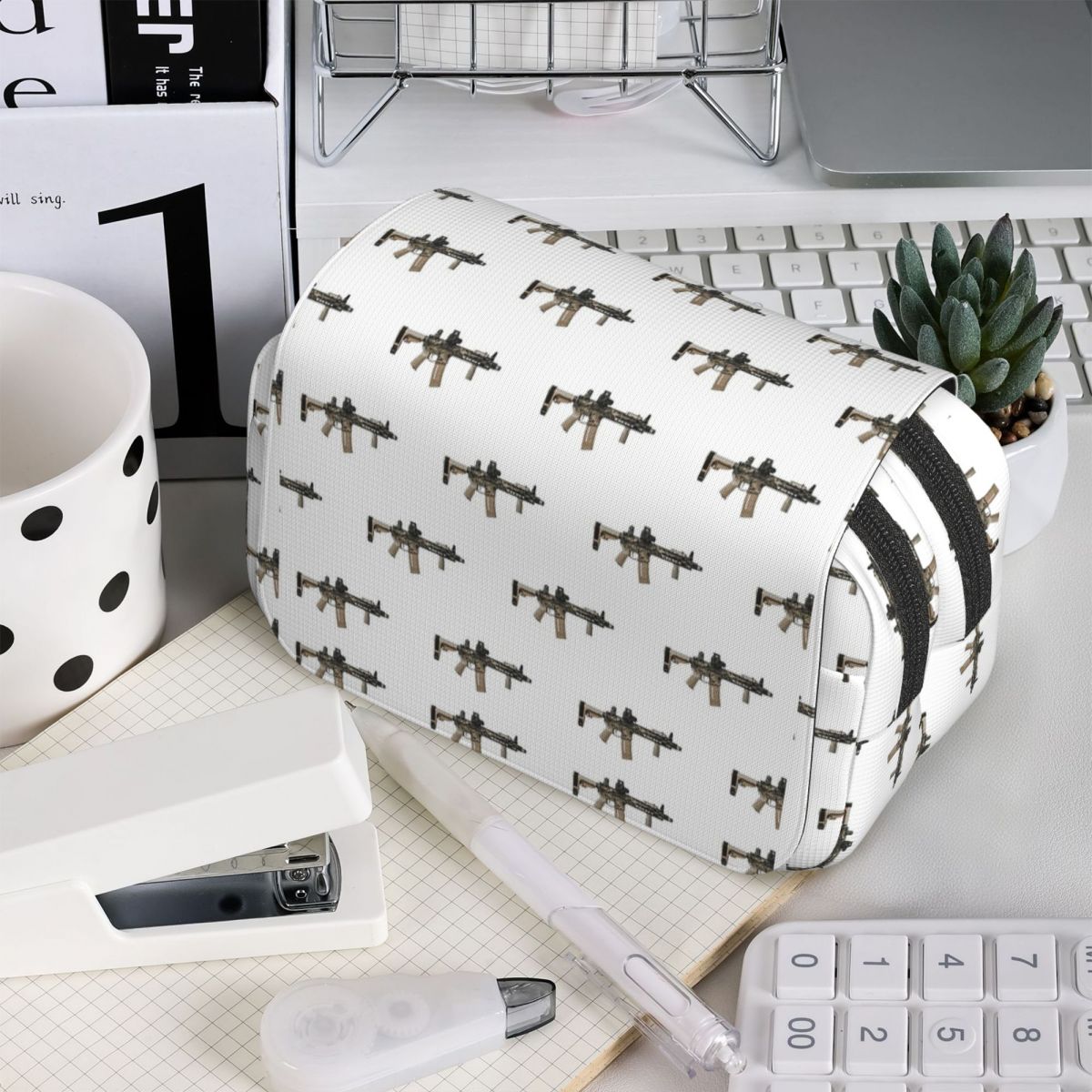 AR-15 Tan Camo Gun - White Pen - огляд і ціна Tan Stationery & Office Supply