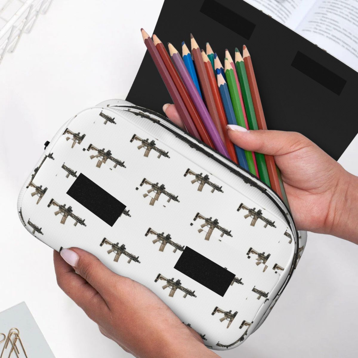 AR-15 Tan Camo Gun - White Pen - огляд і ціна Tan Stationery & Office Supply